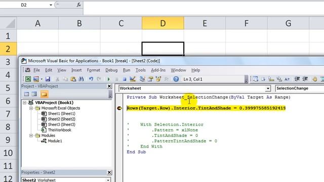 Excel VBA Tips n Tricks #17 Highlight Selected Row or Column смотреть онлайн