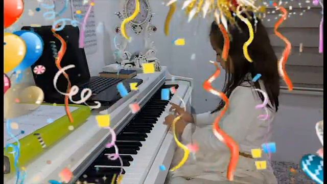 Happy Birthday piano training played with Yamaha YDP смотреть онлайн