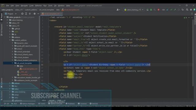 How to use if else condition statement in email template latest odoo template tutorial смотреть онлайн