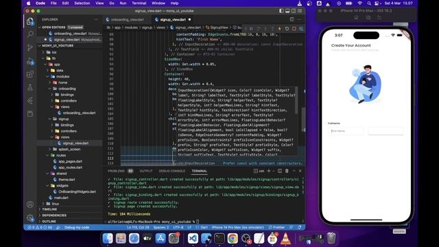 Sign Up - Mony Apps Flutter UI with Getx - Speed Code - Part 3 смотреть онлайн