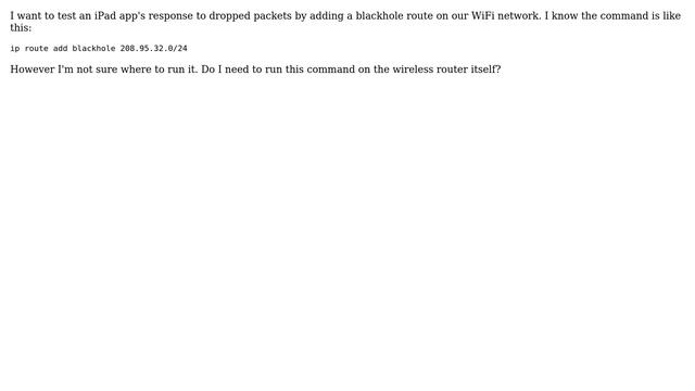 How do you add a blackhole route on your network? смотреть онлайн