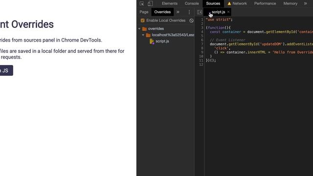 Chrome DevTools - Content Overrides