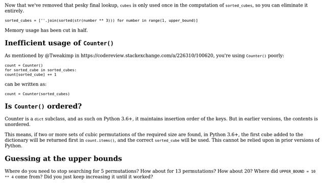 Code Review: Project Euler # 62 Cubic permutations in Python (2 Solutions!!) смотреть онлайн