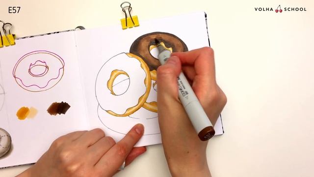 Урок по рисованию маркерами для новичков #2 / Рисуем пончики смотреть онлайн