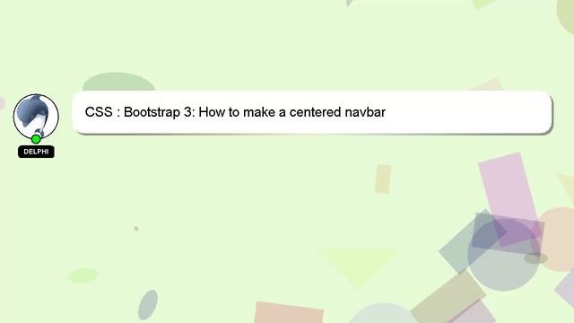 CSS : Bootstrap 3: How to make a centered navbar смотреть онлайн