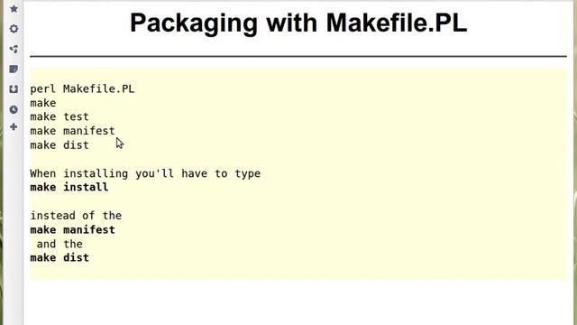 Packaging Perl modules with Makefile.PL
