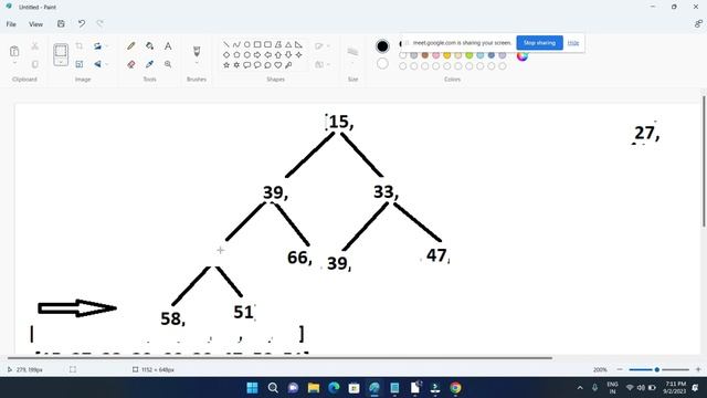 Consider the min-heap [15, 27, 33, 39, 66, 39, 47, 58, 51]. Which element could not have been last смотреть онлайн
