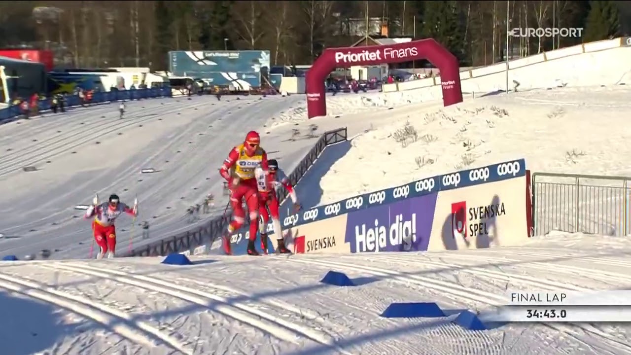 Расправа Большунова над Клебо на финише масс-старта смотреть онлайн