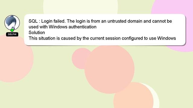 SQL : Login failed. The login is from an untrusted domain and cannot be used with Windows authentic смотреть онлайн
