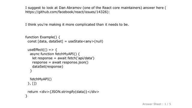 JavaScript : React Hook Warnings for async function in useEffect: useEffect function must return a смотреть онлайн