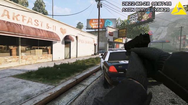 【GTA5】Bodycam filmed a shootout with a man under drugs, a 911 call смотреть онлайн