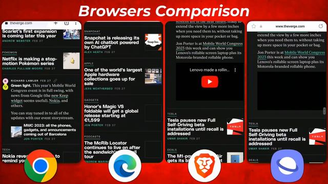 Fastest Web Browser - Chrome vs Edge vs Brave vs Samsung Comparison смотреть онлайн
