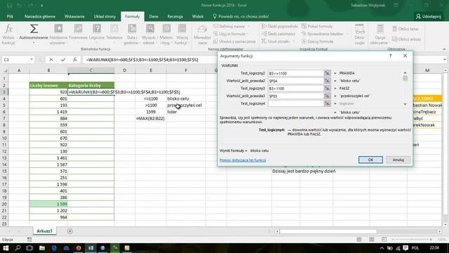 Nowe funkcje w MS Excel 2016, funkcja WARUNKI смотреть онлайн