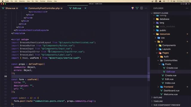 17 Edit and Delete Post - Reddit Clone with Laravel and VueJS - Laravel VueJS Tutorial смотреть онлайн