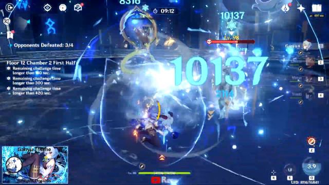 Ganyu "Morgana" Freeze / Lyney Mono Pyro 4.4 Floor 12 9 Stars Genshin Impact смотреть онлайн