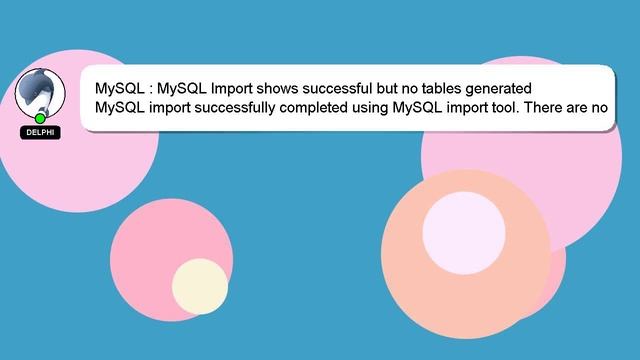 MySQL : MySQL Import shows successful but no tables generated смотреть онлайн