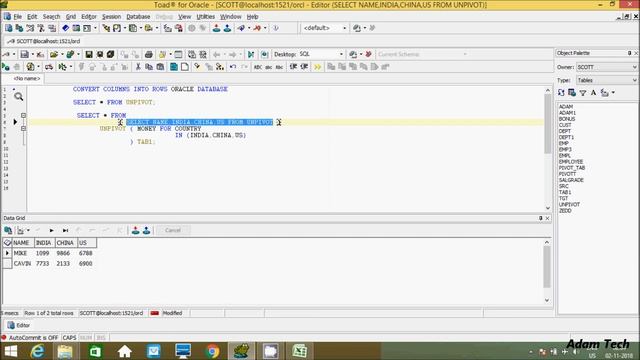 How To Transpose Columns To Rows In Oracle смотреть онлайн