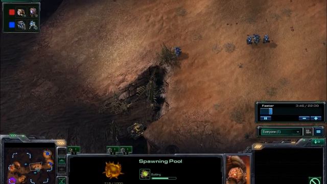 Starcraft 2 - Terran vs Zerg fast expansion смотреть онлайн