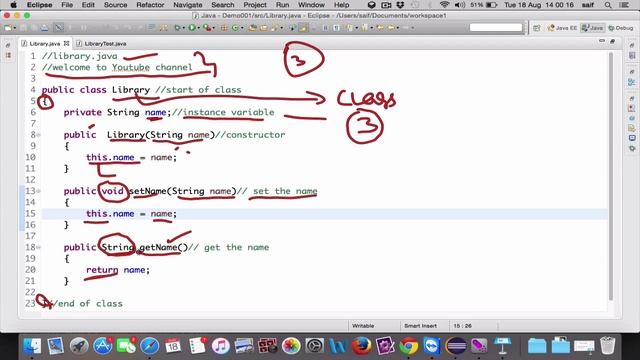 CONSTRUCTOR IN JAVA Library CLASS AND OBJECT CREATION | JAVA PROGRAM | TUTORIAL 3.2 | MAC смотреть онлайн