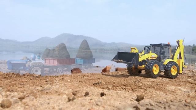 JCB Loading Cow Potty Dung Ford Tractor 2 Trolley | Ace Gold | Bolero Pickup | CS Toy смотреть онлайн