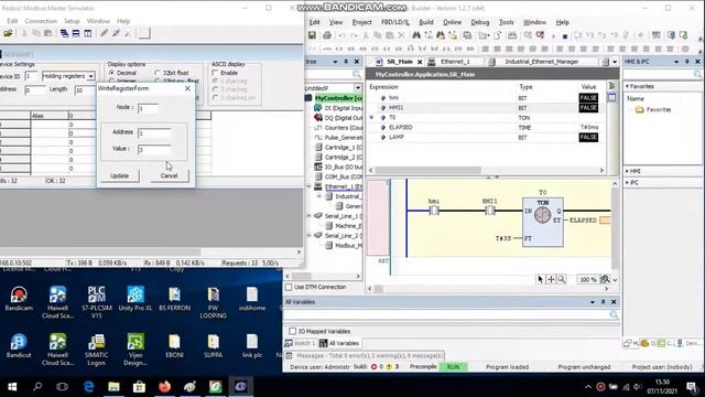 tutorial modbus tcp/ip server plc schneider tm241 to haiwell scada and modbus master simulator смотреть онлайн