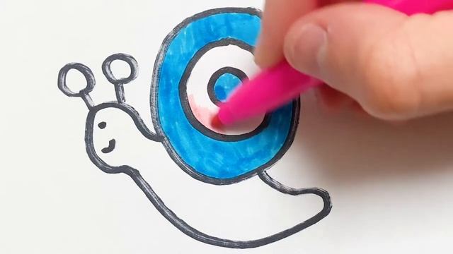 Как нарисовать Улитку - Раскраска Улитка для детей - Рисунки Раскраски смотреть онлайн