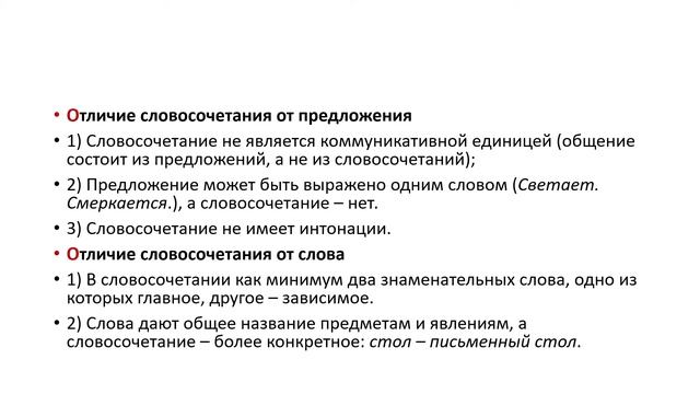 Типы словосочетаний смотреть онлайн