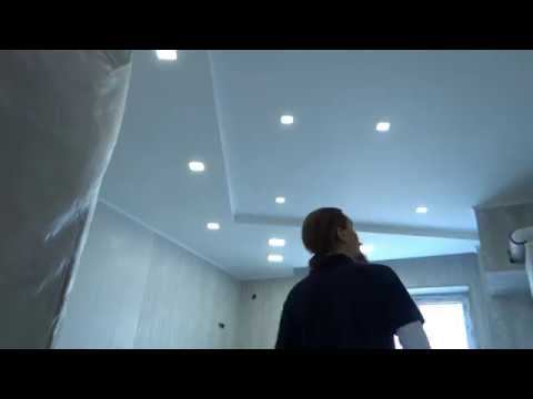 Комбинируем потолки из гипсокартона + натяжной с подсветкой ! Дизайн потолков смотреть онлайн