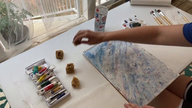 ASMR PAINTING - Abstract Painting Using Acrylics, Brushes & Sponges смотреть онлайн