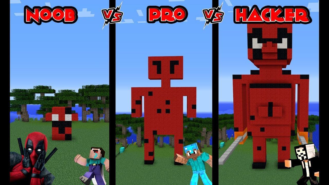 Minecraft Battle: NOOB vs PRO vs HACKER: BUILD DEADPOOL CHALLENGE in Minecraft смотреть онлайн