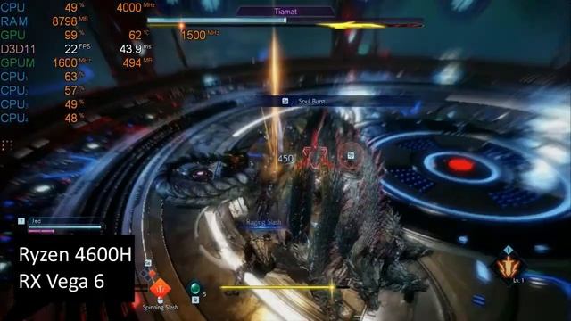 Stranger of Paradise: Final Fantasy Origin на ноутбуке (RX Vega 6) смотреть онлайн