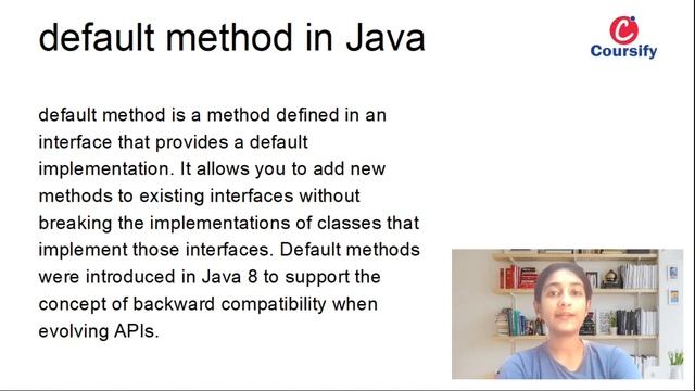 Default method & Static methods in Java || Interface part 6 смотреть онлайн