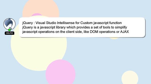 jQuery : Visual Studio Intellisense for Custom javascript function смотреть онлайн
