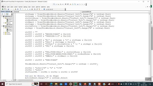 How to create QR code VCARDS using excel macros смотреть онлайн