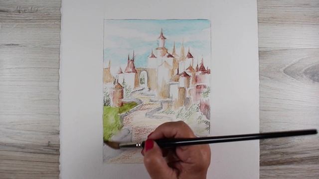 Drawing a Magical Castle in Watercolor Pencils смотреть онлайн