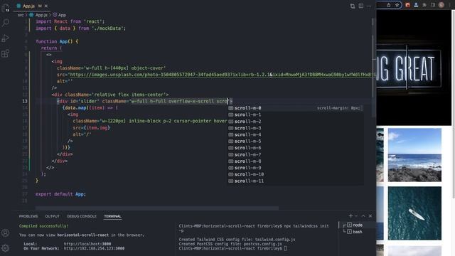 How to Scroll Horizontally in React JS - Styled With Tailwind CSS - Javascript смотреть онлайн