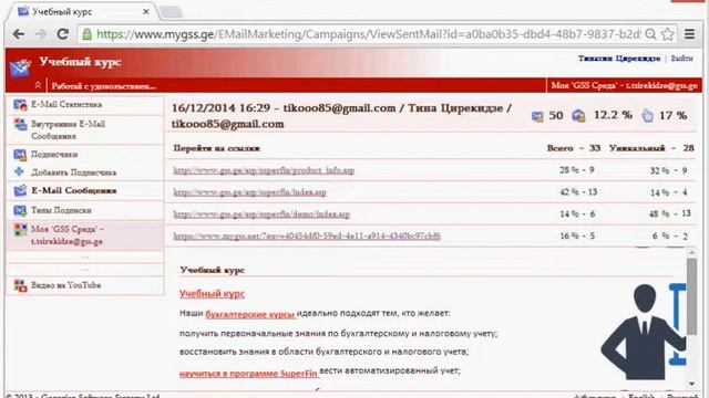 Отправленное E-Mail Сообщение