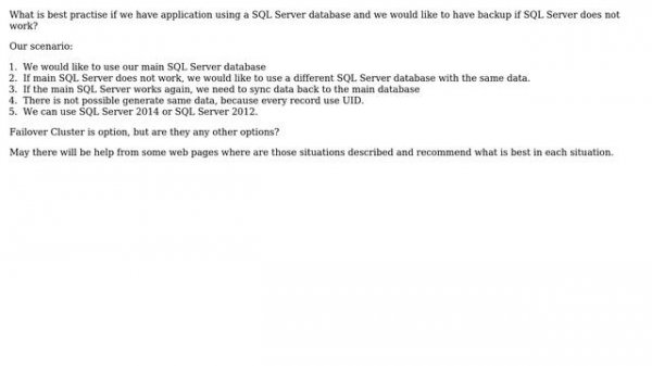 Databases: Best practise how to sync SQL Server 2014 database with other database