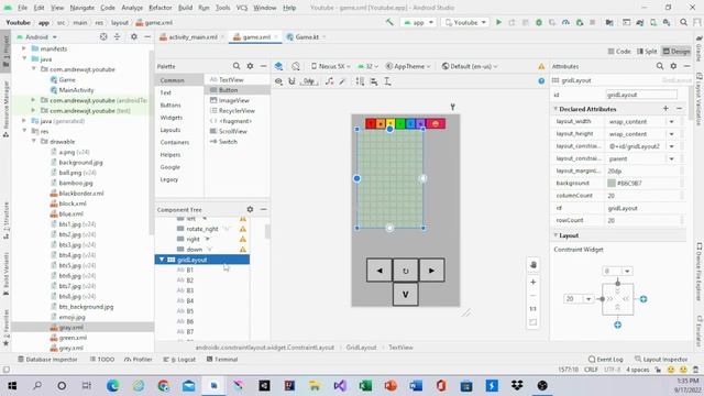 Android Studio Tetris Tutorial | Part - 3 | Game Layout | Using Kotlin смотреть онлайн