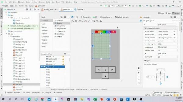 Android Studio Tetris Tutorial | Part - 3 | Game Layout | Using Kotlin