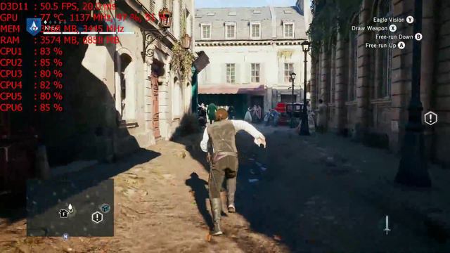 Assassin's Creed Unity CPU test FX6300 смотреть онлайн