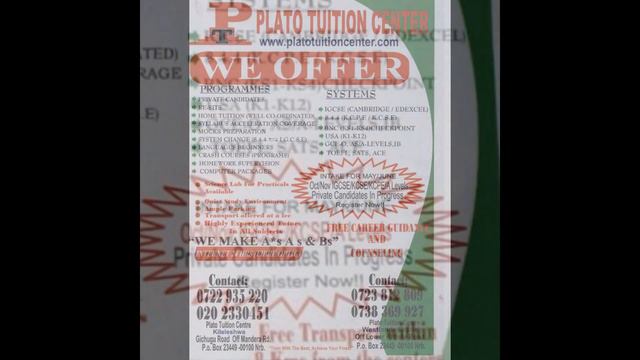 TUITION CENTRES IN NAIROBI -KENYA-PLATO TUITION CENTRE/WESTLANDS /KILELESHHWA смотреть онлайн