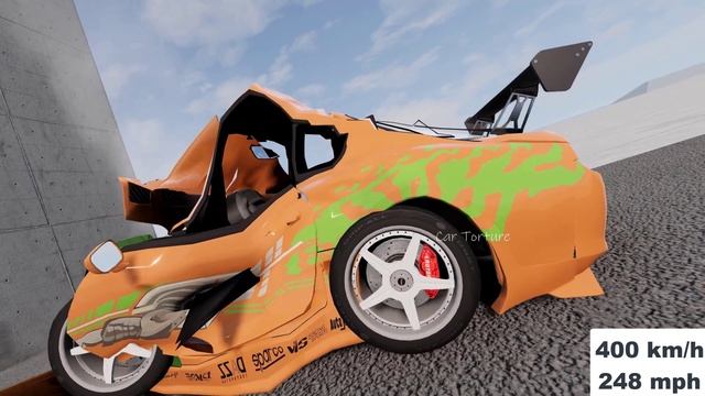 Toyota Supra MK4 Crush Test - BeamNG.drive 800 km/h (231) | #cars crash test | car torture смотреть онлайн