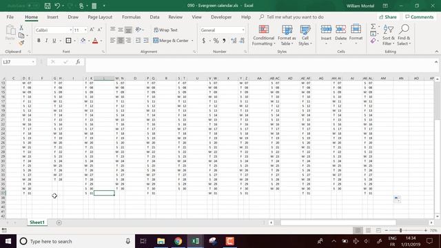 Excel template - Evergreen calendar (works for any year) - Doctor Excel #090 смотреть онлайн