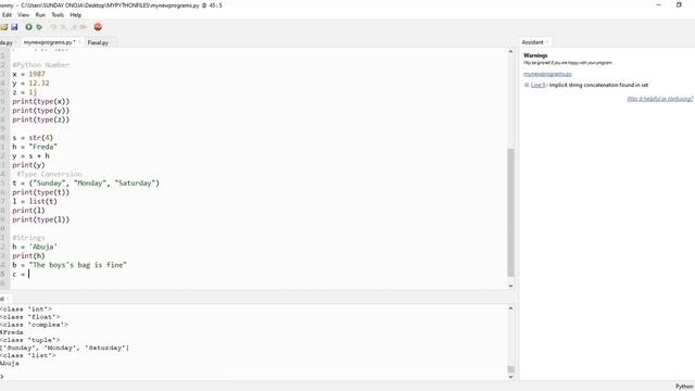 Python Numbers, Type Conversion and Strings смотреть онлайн