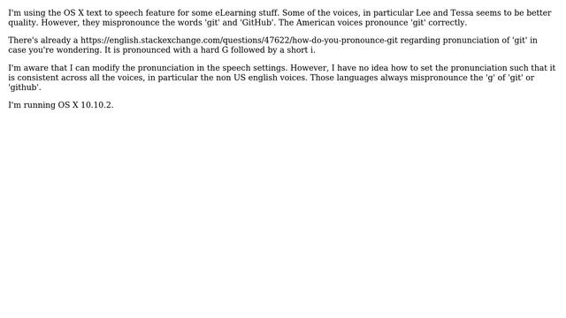 Apple: How do I get text to speech to pronounce git and github correctly? смотреть онлайн