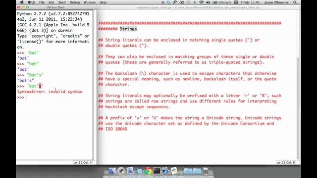 7 Python - Sequence Types Strings Intro смотреть онлайн