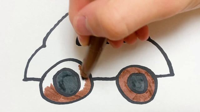 Как нарисовать Машинку - Раскраска Машинка для детей - Рисунки Раскраски смотреть онлайн