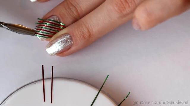 Новогодний дизайн ногтей с лентой | Cute Nail Art Design for Christmas - Candy Cane смотреть онлайн