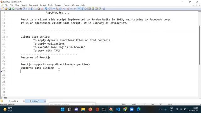REACT JS tutorials || Demo - 1 || by Mr. Swamy Naidu On 18-04-2022 @8AM IST смотреть онлайн